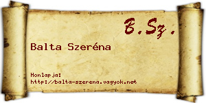Balta Szeréna névjegykártya